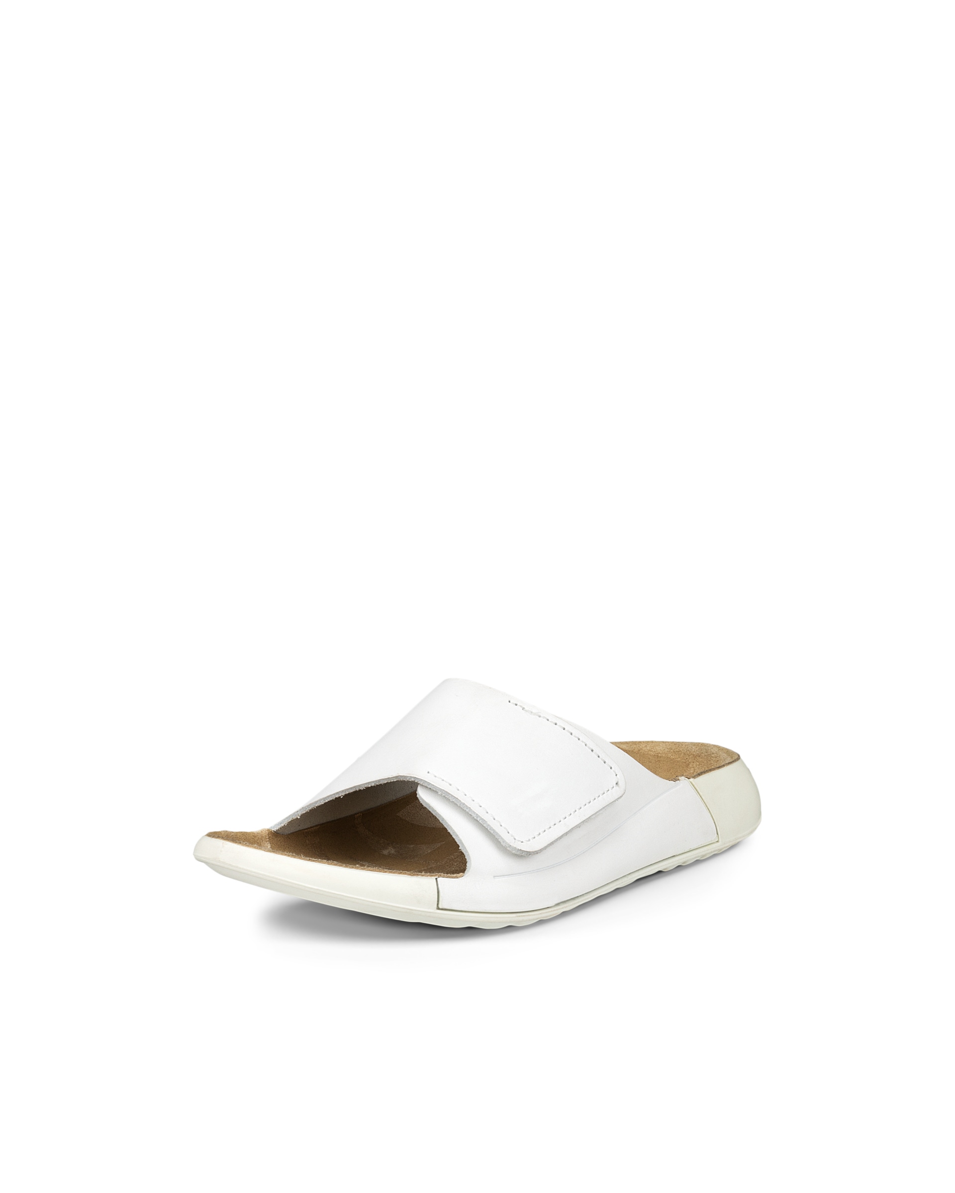 Women's ECCO® Cozmo Leather Slider - White - Main