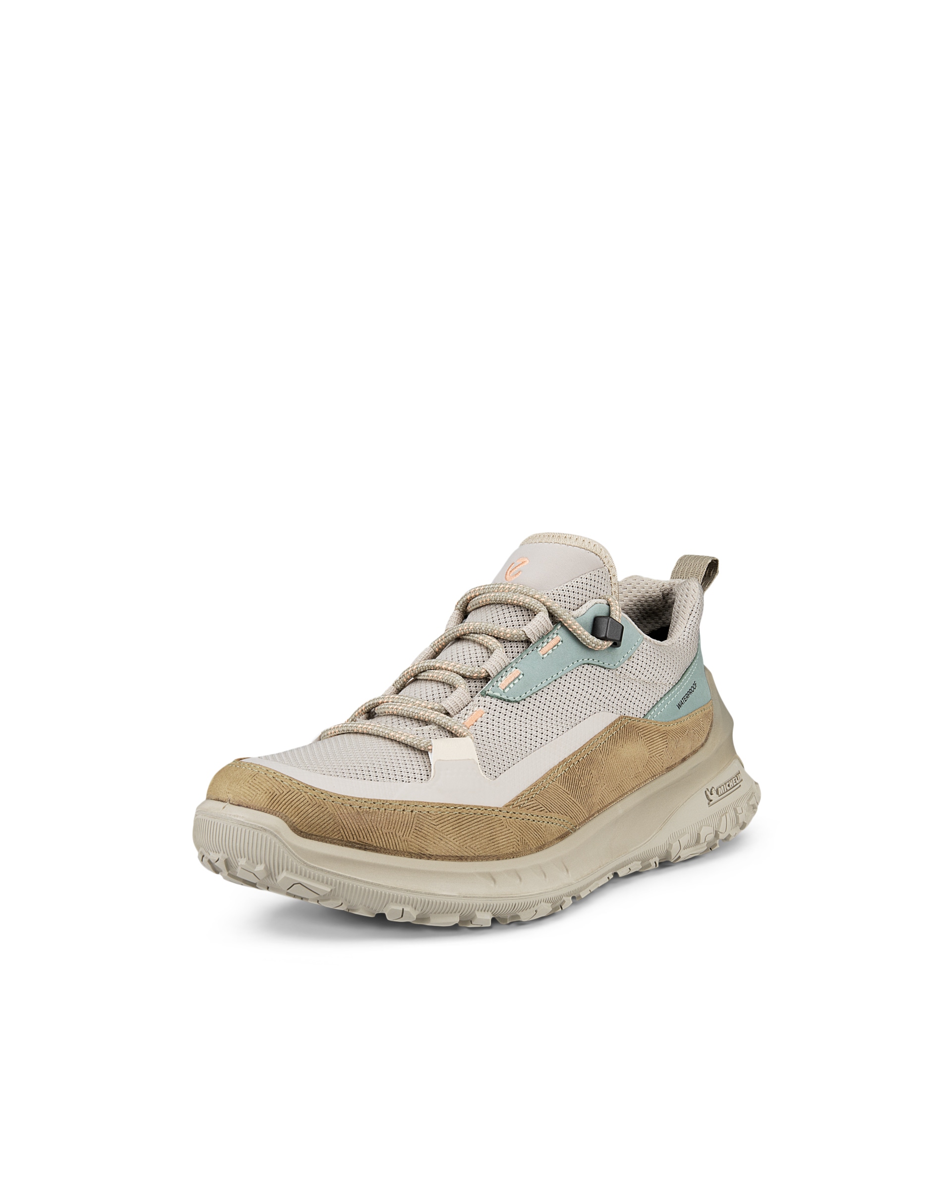 Women's ECCO® ULT-TRN Low Nubuck Waterproof Hiking Shoe - Beige - Main