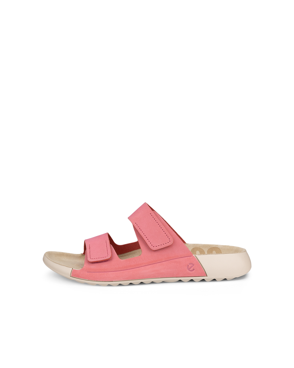 Women's ECCO® Cozmo Nubuck Two Strap Sandal - Pink - Outside