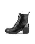 Women's ECCO® Metropole Zurich Leather Lace-Up Mid-Cut Boot - Black - Outside