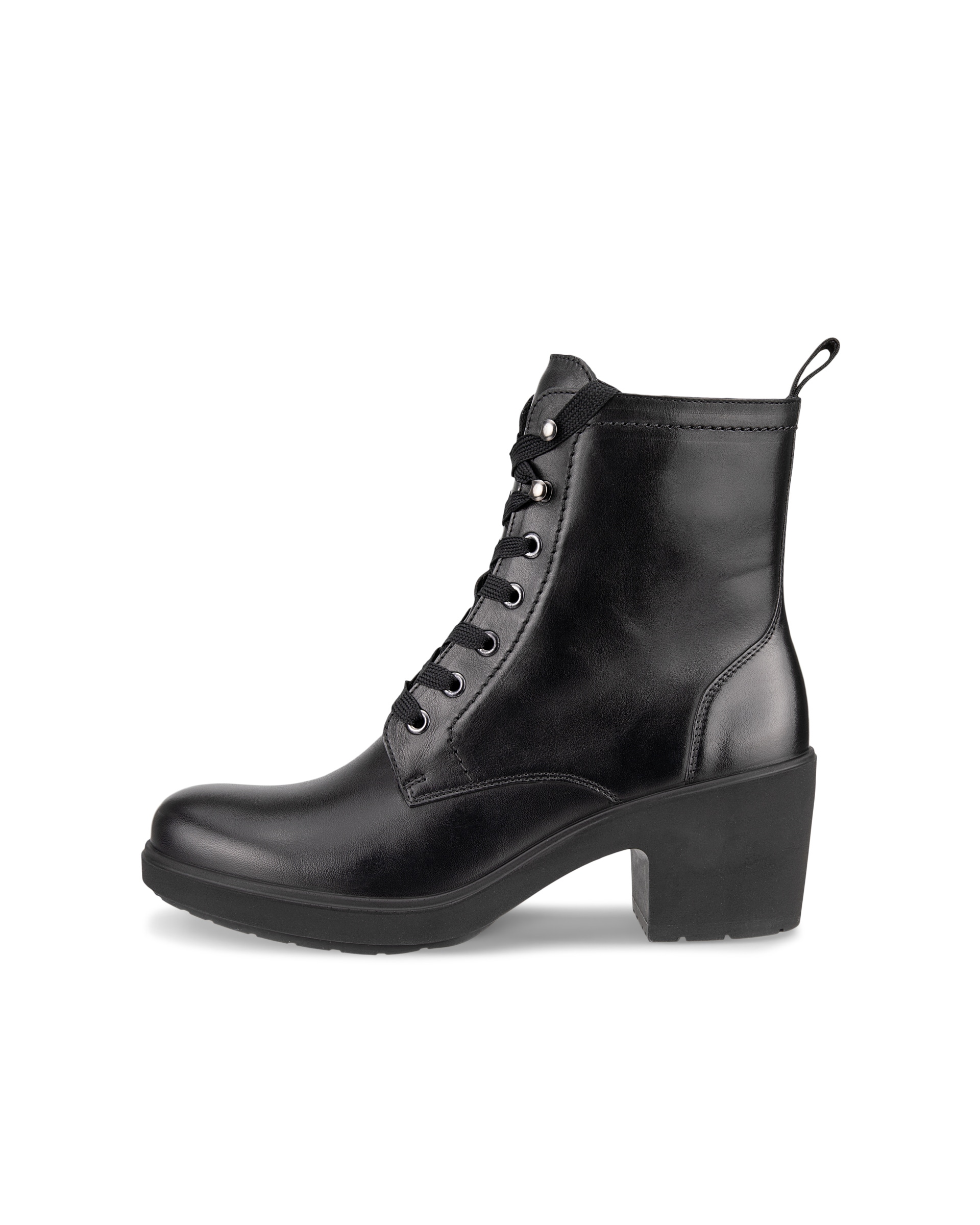 Botas de caña media de piel con cordones ECCO® Metropole Zurich para mujer - Negro - Outside