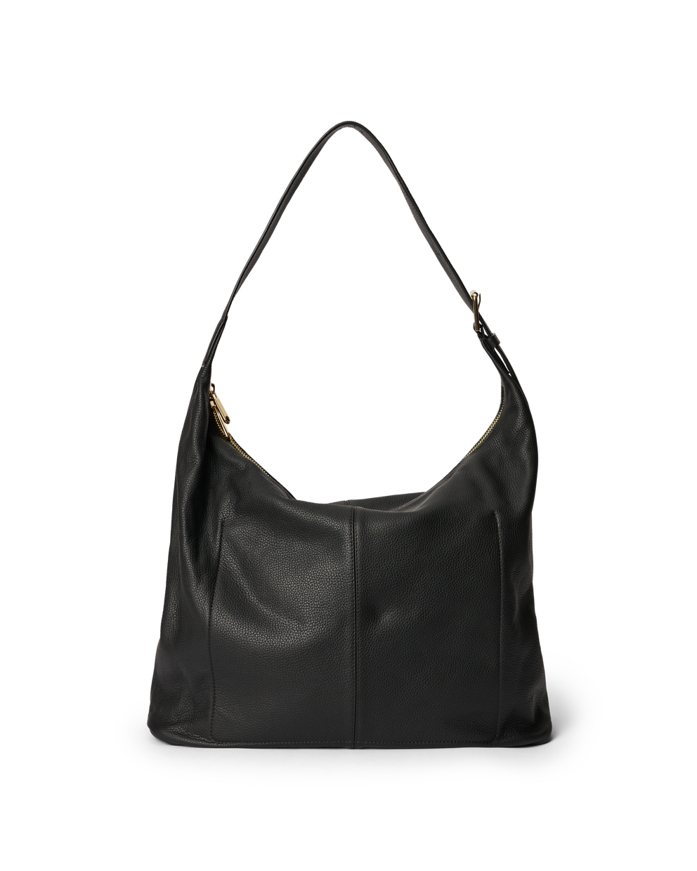 ECCO® Soft Large Pebbled Leather Hobo Bag - Black - Back