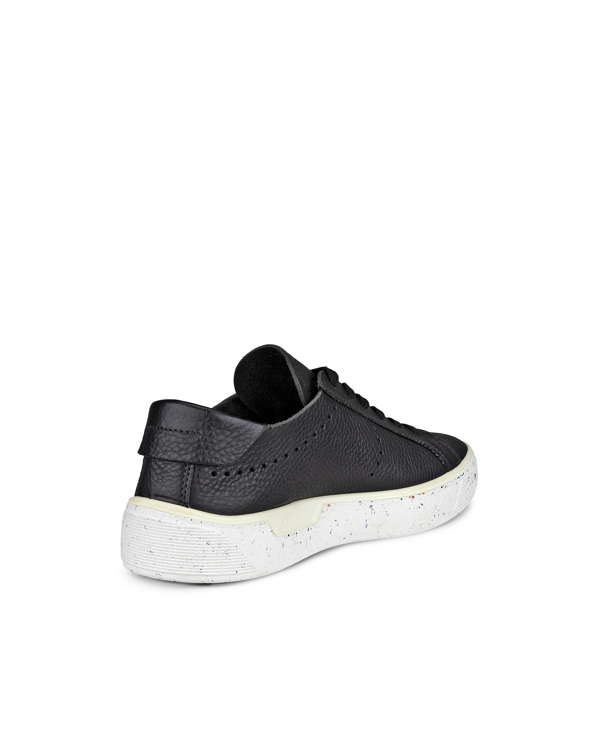 Women's ECCO® Street Tray Leather Sneaker - Black - Back