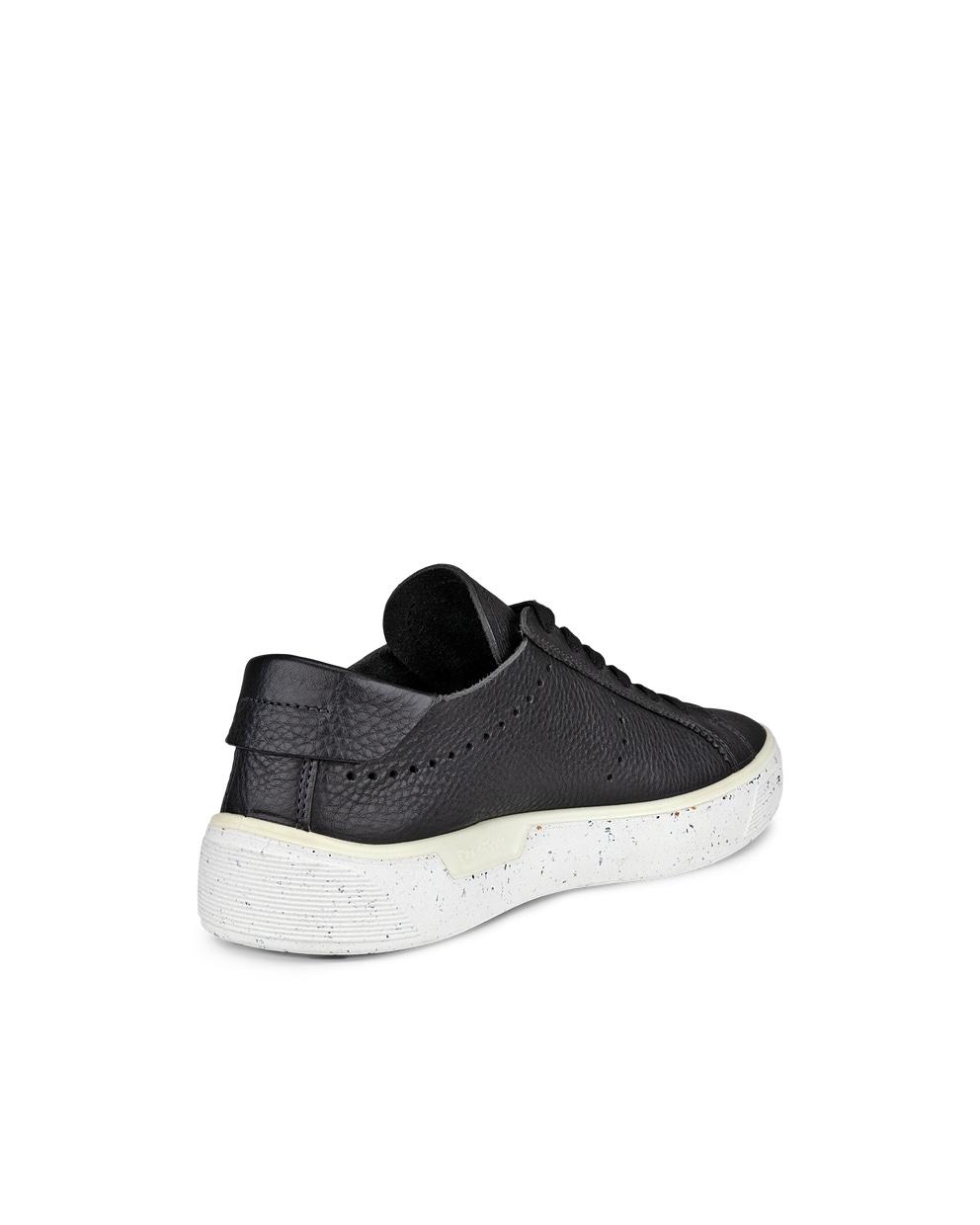 Women's ECCO® Street Tray Leather Sneaker - Black - Back