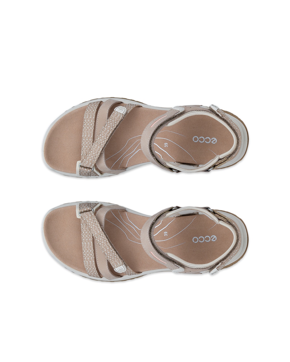 Sandalias con dos tiras de nobuk  ECCO® Offroad Roam para mujer - Beis - Top left pair