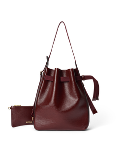 ECCO® Sail Medium Shine Pebbled Leather Hobo Bag - Red - Main