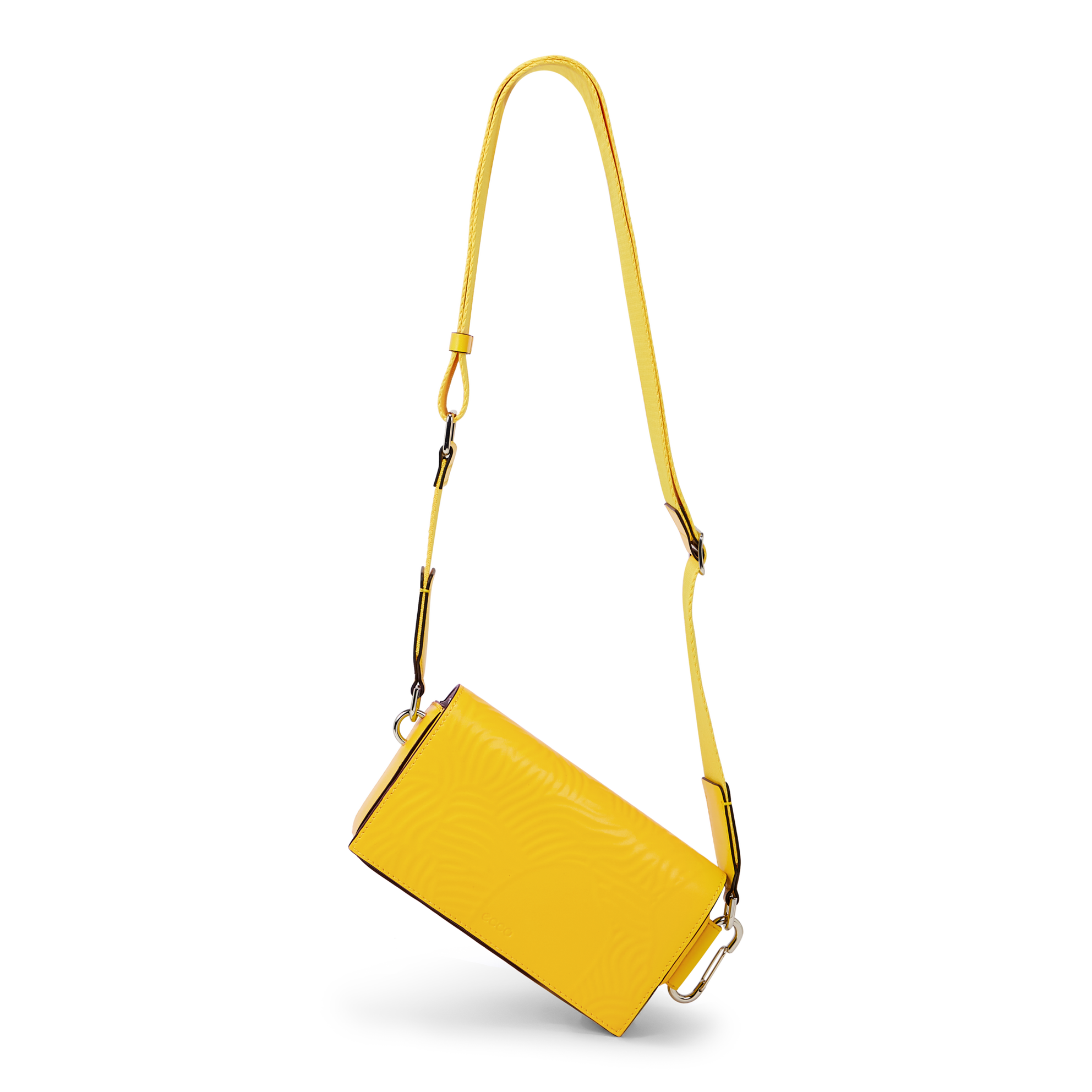 ECCO® Finger Print Leather Phone Bag - Yellow - Main