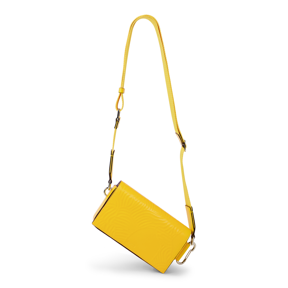 ECCO® Finger Print Leather Phone Bag - Yellow - Main