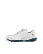 Men's ECCO® Golf LT1 BOA Leather Waterproof Shoe - White - Outside