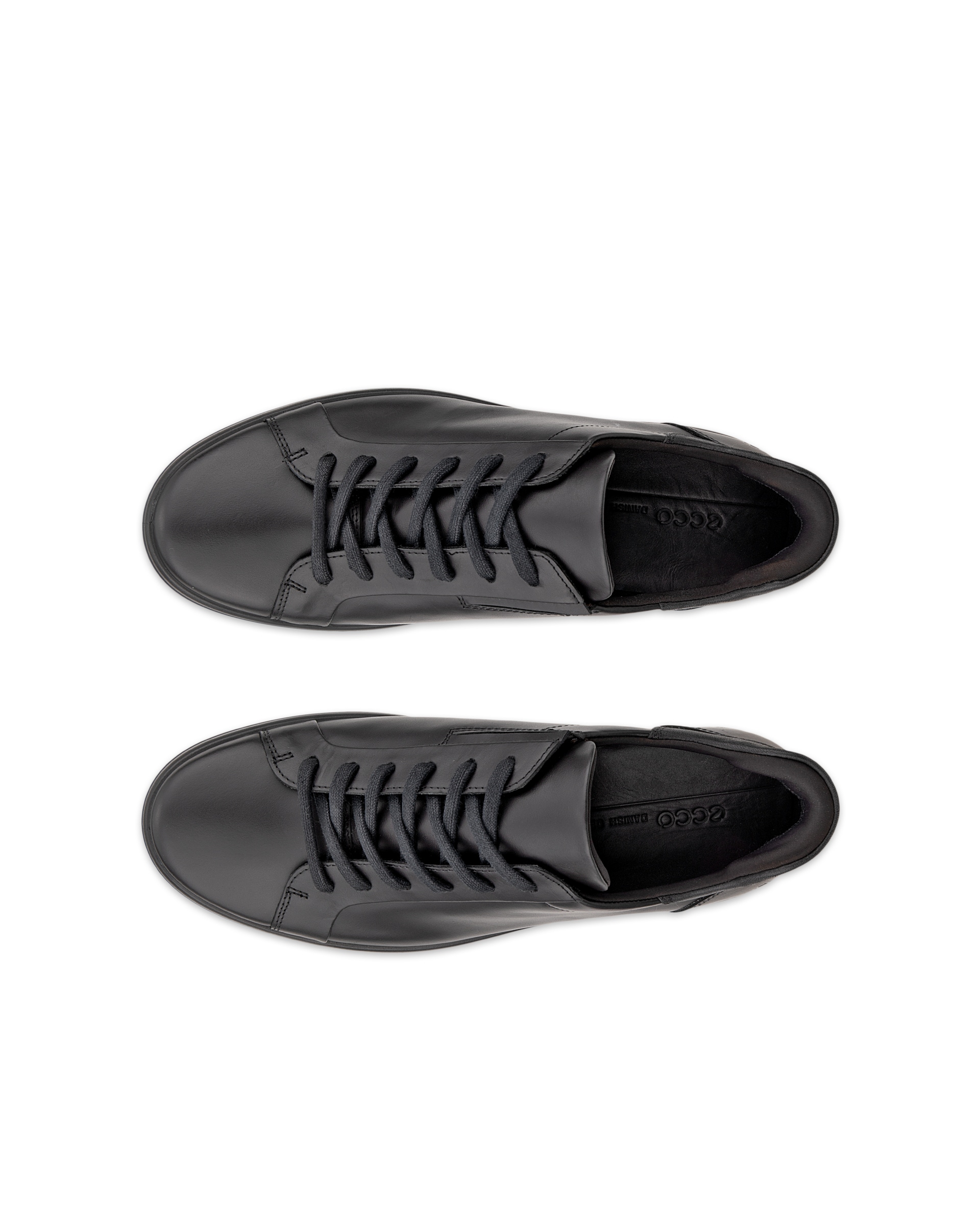 Men's ECCO® Soft 7 Leather Sneaker - Black - Top left pair