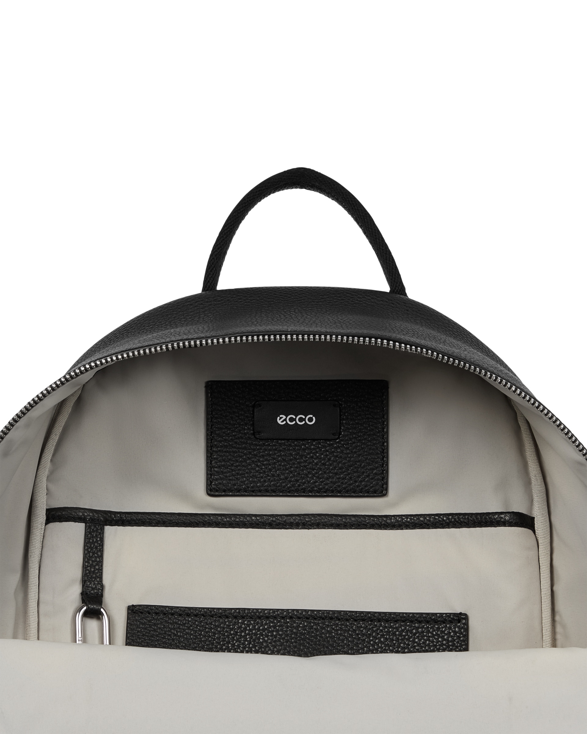 ECCO® Textureblock Leather Backpack - Black - Inside