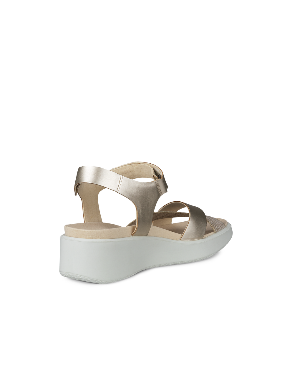 여성용 ECCO® Flowt Wedge LX 가죽 웨지 샌들 - Gold - Back