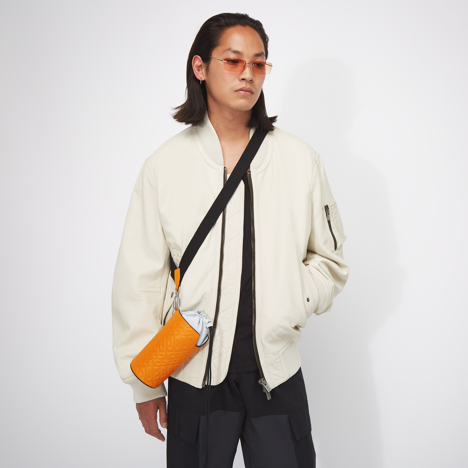 ECCO® E Leather Crossbody Bag - Orange - Modelshot-1